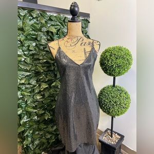 Black Sparkle Spaghetti Strap